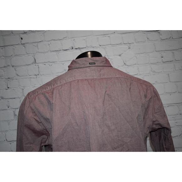 Vissla Button Down Shirt Mens Size XL Cotton Long Sleeve Maroon - Picture 8 of 9